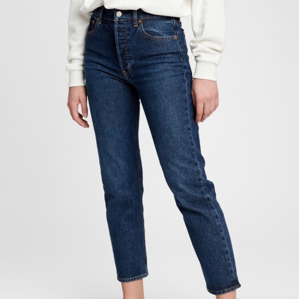Gap Cheeky High Rise Straight in Dark Indigo